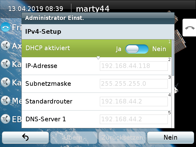 activate DHCP