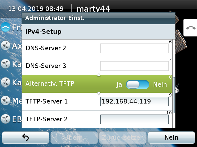 enable alternative TFTP Server and enter the IP of it